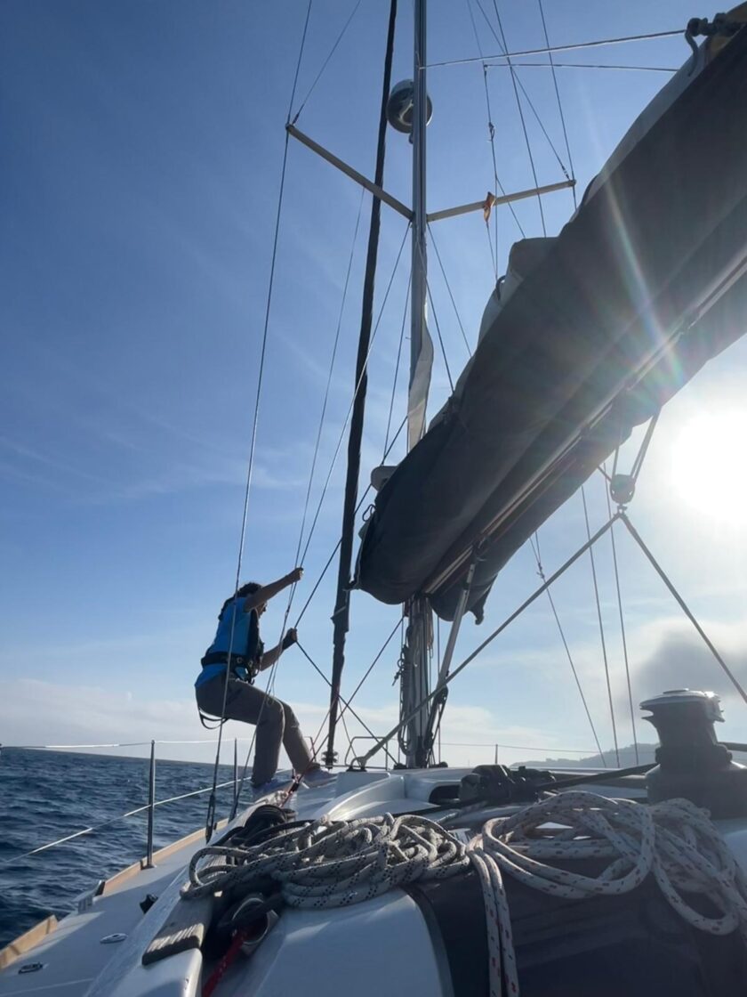 Bailey on foredeck