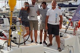 Happy crew after sailing in the Bay of Gibraltar