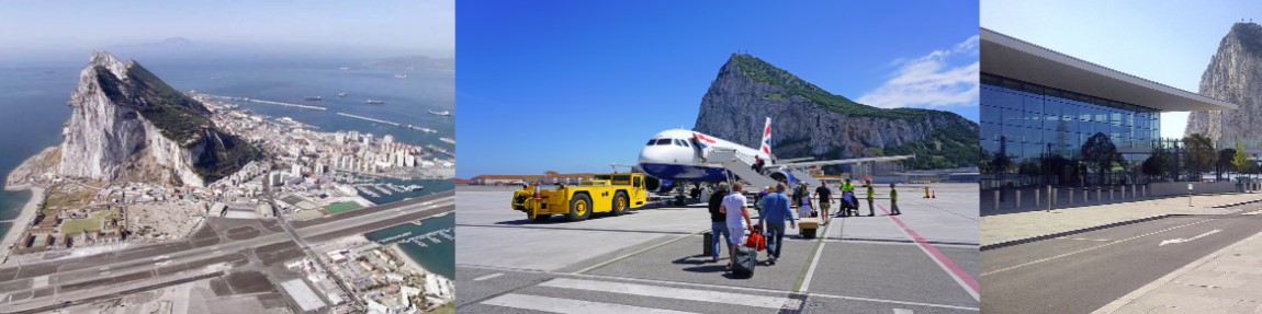 Gibraltar Airport and Runway with the Rock of Gibraltar in the background